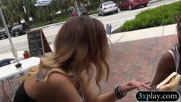 sexy babes convinced to flash their tits for some money