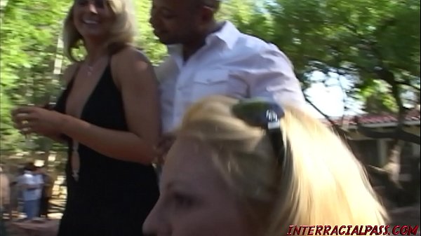 blondes partying with big black cock dudes in orgy